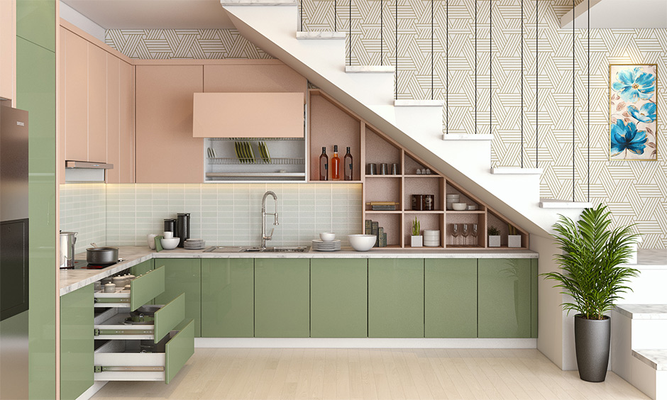 Kitchen under stairs smart space-saving design for your home