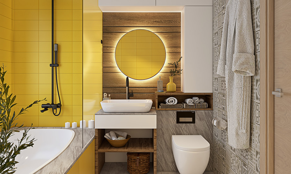 Sunshine yellow bathroom colors delightfully bright bathroom is ideal for those who revel in everything bold.